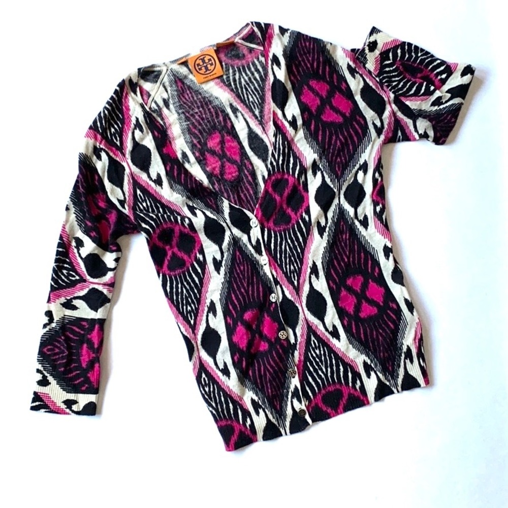🎉HP🎉 Tory Burch Cardigan w/ Silver Logo Buttons - Like New!